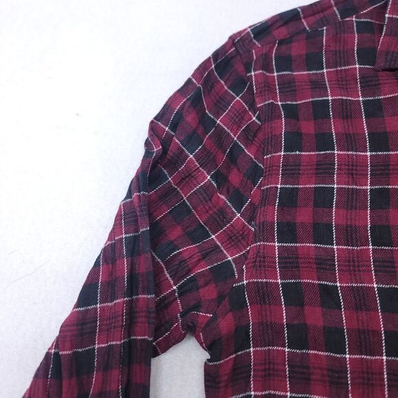 Truly Tartan Flannel Casual Button Up Shirt Mens Size Medium M Red Black - Picture 4 of 10